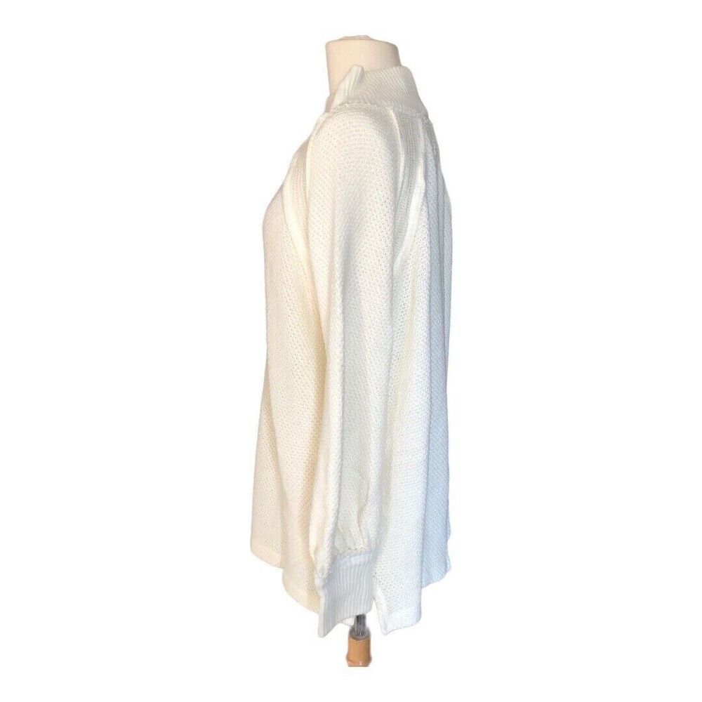 Free People Women's Ivory Knitted Mock Neck Pullover She's a Keeper Top Size XS - Picture 7 of 9